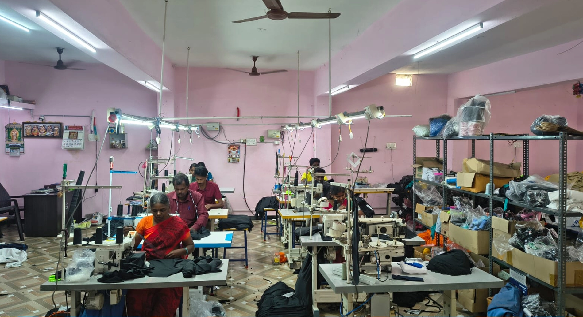 Printed T-shirt stack ready for dispatch